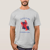モダンwelcome crawfish louisiana名前をカスタムする tシャツ (正面)