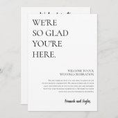 モダンWelcome Letter & Timelineのカー結婚ド シーズンカード (正面/裏面)