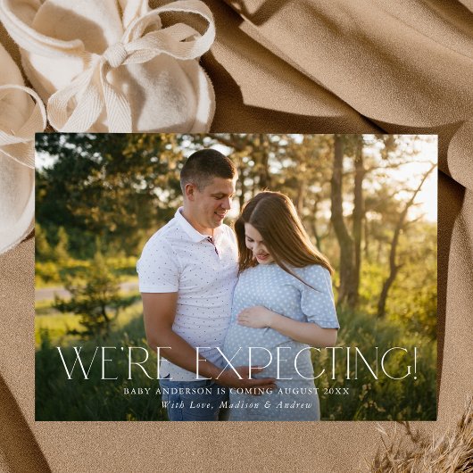 モダンWe're+Expecting妊娠フォト 案内状