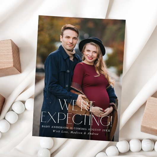 モダンWe're+Expecting+2+フォト妊娠 案内状