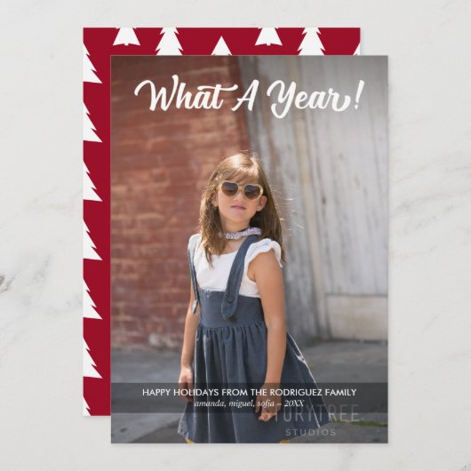 モダンWhat A Yearフォトホリカスタムデイ シーズンカード (正面/裏面)
