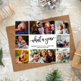 モダンWhat A Year Photo Collageはがき ポストカード