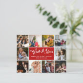 モダンWhat A Year Photo Collageはがき ポストカード (スタンド正面)