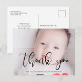 モダンWhimscialスクリプトBaby shower 感謝してい you ポストカード (正面/裏面)