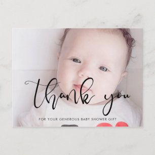 モダンWhimscialスクリプトBaby shower 感謝してい you ポストカード