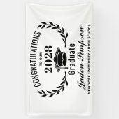 モダンWhite Black 2024卒業生 横断幕 (縦)