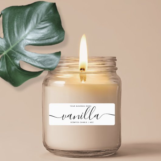モダンwhite script candle製品ラベル ラベル