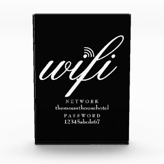 モダンWi-Fiネットワークとパスワードサイン フォトブロック
