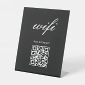 モダンWi-Fi QRコードスタンド看板 台座サイン (正面)