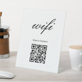 モダンWi-Fi QRコード付き台座サイン 台座サイン