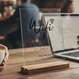 モダンWiFiパスワードネットワーク アクリルサイン
