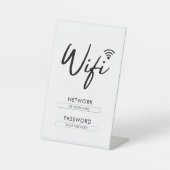 モダンWiFiパスワードネットワーク 台座サイン (正面)