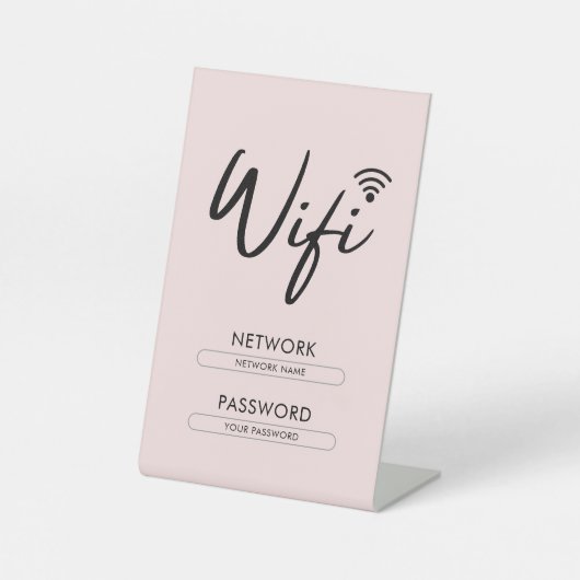 モダンWiFiパスワードネットワーク  台座サイン (正面)