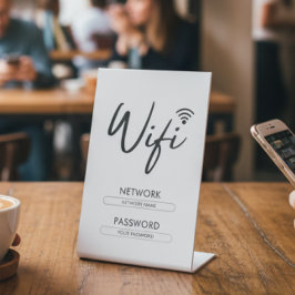 モダンWiFiパスワードネットワーク 台座サイン