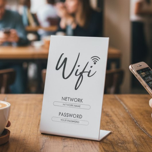 モダンWiFiパスワードネットワーク 台座サイン