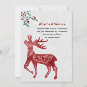 モダンWinter Red Moose日本クリスマス シーズンカード (正面)