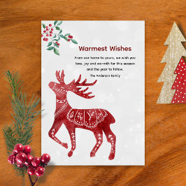 モダンWinter Red Moose日本クリスマス シーズンカード