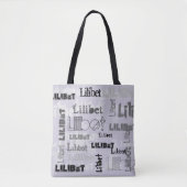 モダンWordcloud Boys Girls名パーソナライズされた トートバッグ (正面)