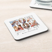 モダンWow Mom引用文6フォトコラージホワイト コースター (左側)