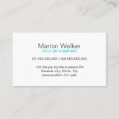 モダンwriter publisherエディタターコイズ青 名刺 (裏面)