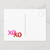 モダンXOXOピンクと赤ガレンティン最高のの友人 シーズンポストカード (裏面)