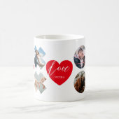 モダンxoxoフォトラブハート名前をカスタムする文字 コーヒーマグカップ (中央)