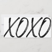 モダンXOXOブラック&ホワイトのギフトカード券 招待状 (正面)