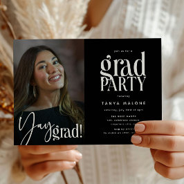 モダンYay Grad写真卒業パーティー 招待状