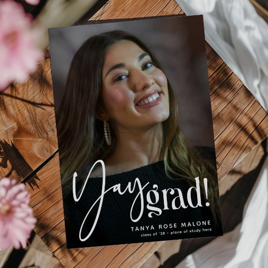 モダンYay Grad写真卒業 案内状