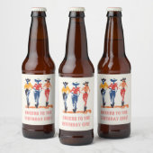 モダンYeehawカウガール誕生日パーティー オーダーメイド ビールラベル (ボトル)