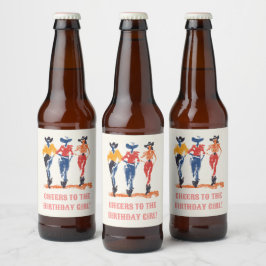 モダンYeehawカウガール誕生日パーティー オーダーメイド ビールラベル