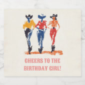 モダンYeehawカウガール誕生日パーティー オーダーメイド ビールラベル (シングルラベル)