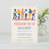 モダンYeehawカウガール21歳の誕生日パーティー 招待状 (スタンド正面)