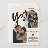 モダンyesスクリプト2写真アーチアイボリー婚約 案内状 (正面)