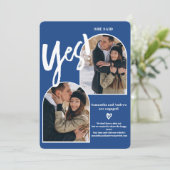 モダンyes2写真アーチブルー婚約 案内状 (スタンド正面)