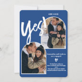 モダンyes2写真アーチブルー婚約 案内状 (正面)