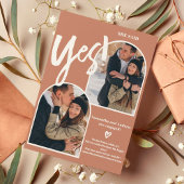 モダンyes2写真アーチterracotta婚約 案内状