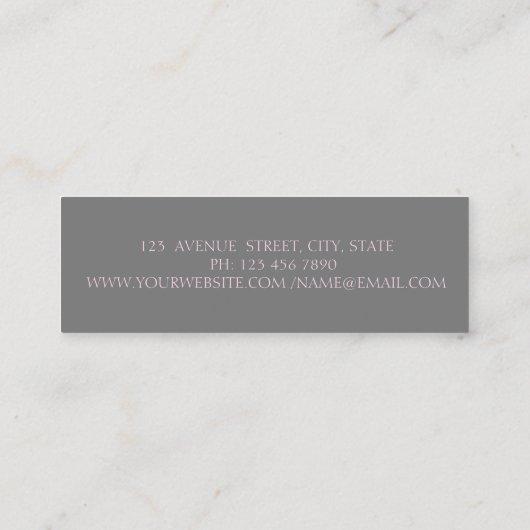 モダーエレガントシルバーピンクレザールック スキニー名刺 (裏面)