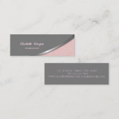モダーエレガントシルバーピンクレザールック スキニー名刺 (正面/裏面)