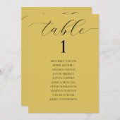 モダーエレガントヒマワリ黄色の座席表 招待状 (正面/裏面)
