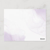 モチパープルの花をメイソンのjar結婚式の招待 ポストカード (裏面)