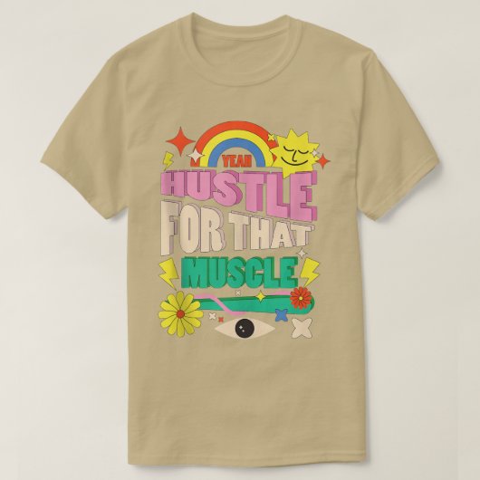 モチベーおもしろいションジムトレーニングギフトハッスル Tシャツ (デザイン正面)