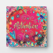 モチベーションお洒落おもしろいかわいらしフローライーゼル。 フォトプラーク (正面)