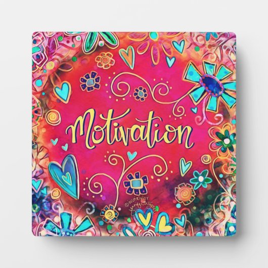 モチベーションお洒落おもしろいかわいらしフローライーゼル。 フォトプラーク (正面)