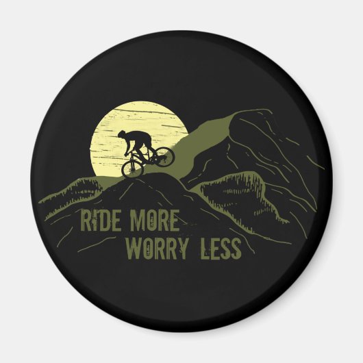 モチベーションが上がるマウンテンバイクの名言 - おもしろいサイクリング マグネット (正面)