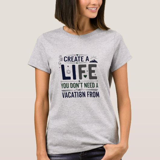 モチベーションが上がる名言 ヴィンテージスタイル タイポグラフィ Tシャツ (正面)