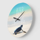モチベーションが上がる名言 Keep Going タートルビーチ ラージ壁時計 (傾斜)
