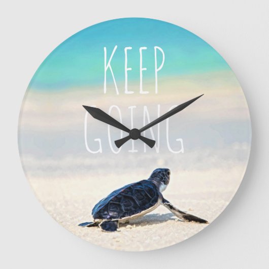 モチベーションが上がる名言 Keep Going タートルビーチ ラージ壁時計 (正面)