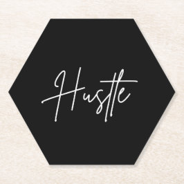 モチベーションが上がる紙コースター - Hustle 引用 ペーパーコースター