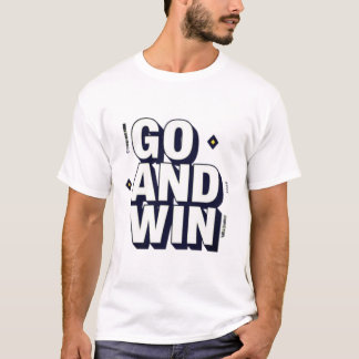 モチベーションが上がる「GO AND WIN」スポーツ風タイポグラフィ Tシャツ